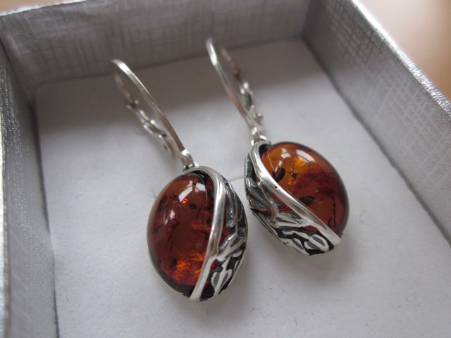 Amber & Silver earrings £19.99