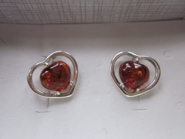 Amber & Silver earrings £15.99