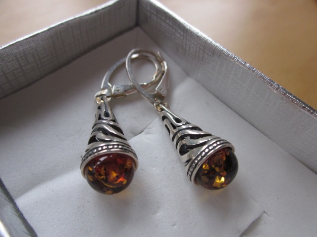 Amber & Silver earrings £19.99